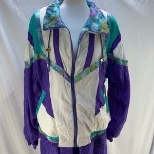 Vtg R.E.Sport Track Suit Women's Sz L Pants 80/90's Wind Breaker River Edge